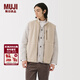 MUJI 男式 長(cháng)毛抓絨背心馬甲坎肩馬夾搖粒絨男裝男款冬季 AB1PDA5A 淡黃色 M (170/92A)