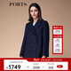 PORTS寶姿秋冬新品女裝長(cháng)袖深色系毛呢大衣SM9C012LWW047 晚安藍 XS (2)