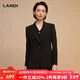 藍地（LANDI）赫本風(fēng)優(yōu)雅通勤西裝外套西服一?？坌奚鞳L女2025春新品 石墨黑 L