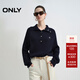 ONLY2025秋季新款優(yōu)雅知性插肩袖純色大翻領(lǐng)針織衫女|125313027 E39深藍色 S