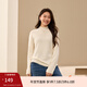 纖莉秀【綿云衫】煙管領(lǐng)奶fufu軟糯針織打底衫大碼女裝胖mm冬新款3700 杏色 XL