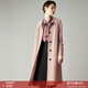 顏域長(cháng)款流行風(fēng)衣女秋冬裝2025新款百搭單排扣氣質(zhì)女式外套 粉色 L