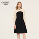 歌莉婭新中式連衣裙女春季2026新款國風(fēng)旗袍領(lǐng)針織裙子1F1R4G0N0 00B黑色 M