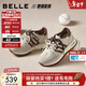 百麗（Belle）復古小金甘跑道阿甘鞋女26春新厚底增高運動(dòng)休閑鞋F1N1DAM6預售 杏色 36