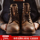 馬登8111工裝靴頭層真皮馬丁靴男高幫復古傘兵皮靴vintage機車(chē)靴秋季 蜜蠟色 42 (260mm)