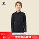 卡爾美（KELME）運動(dòng)緊身衣彈力加絨保暖半高領(lǐng)打底衫秋冬青少年健身服 黑色 160