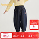 巴拉巴拉【商場(chǎng)同款】寶寶長(cháng)褲寬松牛仔褲男童2025秋季新款氣球褲 牛仔深藍88301 100