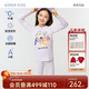 愛(ài)慕兒童小暖氣【中暖】保暖內衣套裝抗菌防螨小馬寶莉IP秋衣秋褲紫色160