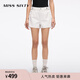 MISS SIXTY2025夏季新款牛仔短褲女鏤空高腰刺繡顯瘦直筒褲白色 白色 S