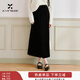香影黑色絲絨半身裙女高腰2025冬季新款傘裙輕奢高級感直筒中長(cháng)裙 黑色 半身裙 XL 170/72A/125-140斤