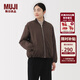 MUJI女式 蓬松棉服 夾克衫 外套女款棉衣 25年冬季 女裝 BD117A5A 深棕色 M (160/84A)