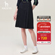 哈吉斯（HAZZYS）女裝 春秋季A字型素色舒適通勤半身裙ABQST0ADF07 藏青色NV S (155/68A 36)