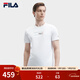 FILA 斐樂(lè )官方男子針織短袖衫夏新款時(shí)尚休閑基礎簡(jiǎn)約圓領(lǐng)T恤 標準白-WT L 175/96A