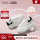 他她（TATA）女鞋2025新款奶油泡泡厚底鞋子小白鞋透氣休閑增高板鞋 白/黑 37