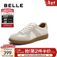 百麗（Belle）劉雯同款女散文詩(shī)復古德訓鞋加鞋絨棉鞋簡(jiǎn)約情侶款休閑鞋B0992AM6 米色/灰-低幫女款（內增高2cm） 37 (235mm)