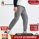 暇步士（Hush Puppies）童裝兒童長(cháng)褲25秋季男大童寬松運動(dòng)褲休閑褲子 中花灰   160   