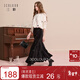 三彩2025冬季新款絲絨半身裙松緊腰A字裙長(cháng)裙優(yōu)雅氣質(zhì)M