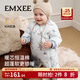 嫚熙（EMXEE）暖芯恒溫棉嬰兒連體衣夾棉寶寶衣服秋冬保暖 【厚暖款】幸運鵝-淺藍底 斜襟 適合-10~5℃(不含帽子) 90cm 1-2歲，建議體重9.5-13kg