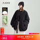 AMII女裝2025冬季新款休閑溫暖圓領(lǐng)落肩袖雙排扣羽絨服女超寬 黑色 L 165/88A