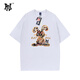 PNJ2026新款夏季純棉短袖T恤潮流寬松時(shí)尚可愛(ài)兔子印花百搭男女款 白色 XL