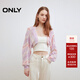 ONLY2025秋季新款舒適透氣蝙蝠袖鏤空短款開(kāi)衫針織衫女|12513A009 HD2丁香紫條紋 M
