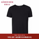愛(ài)慕先生（AIMER MEN）休閑外穿打底V領(lǐng)短袖T恤男NS81B981 黑色 XL 180