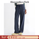 Abercrombie & Fitch美式經(jīng)典LOGO保暖抓絨直筒運動(dòng)衛褲長(cháng)褲25冬季新款女裝147-5214 海軍藍 S (165/72A)