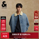 杰克·瓊斯（JACK&JONES）男裝25年秋冬季美式牛仔夾克男仿羊羔絨棉服外套簡(jiǎn)約潮流寬松棉衣 E42中牛仔藍 M （175）
