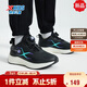 特步（XTEP）兒童童鞋男童科技運動(dòng)鞋革面軟底旋轉扣跑鞋 黑/紫外光 36