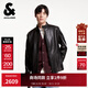 杰克·瓊斯（JACK&JONES）秋季款男裝時(shí)尚機車(chē)風(fēng)羊皮夾克外套立領(lǐng)直筒拉鏈上衣225310009 E40黑色 常規 M （175）