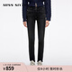 MISS SIXTY2025冬季新款復合絨牛仔褲女雙扣腰顯瘦修身小腳鉛筆褲 黑灰 25