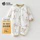 貝肽斯寶寶連體衣春季夾棉恒溫保暖哈衣春款精選嬰兒長(cháng)袖衣服 呆萌小鹿-中開(kāi) 73cm