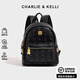CHARLIE&KELLI CK品牌包包女款書(shū)包雙肩包女士2026年媽咪背包大容量實(shí)用電腦包 黑色大號【代寫(xiě)賀卡 品牌禮袋】