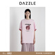 DAZZLE 地素短袖T恤2025年夏季新款淺黃色刺繡蔬菜圖案T恤 粉紅色 L