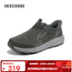 斯凱奇（Skechers）閃穿鞋|2025秋冬男子加厚一腳蹬健步鞋百搭舒適休閑運動(dòng)鞋237786 石頭色/橄欖色/STOL 41