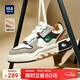 海瀾之家（HLA）男鞋潮流拼接厚底板鞋百搭休閑鞋子男款HAABXM4DFM435 白棕42