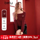 百圖（betu）女裝2026年春季新年戰袍毛針織衫時(shí)髦一字肩簡(jiǎn)約顯瘦上衣2601T04 紅色 XS