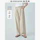 佐丹奴亞麻褲子女2026年春季新款棉麻抽繩壓褶高腰休閑褲05416319 32影木卡其 29