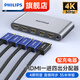 飛利浦 HDMI分配器1進(jìn)4出/2出4K數字高清視頻分屏器筆記本電腦電視盒子接顯示器投影儀一分二/四 一進(jìn)四出分配器【4K60Hz金屬款】