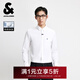 杰克·瓊斯（JACK&JONES）25年男裝秋季商務(wù)長(cháng)袖襯衫男士休閑純棉舒適襯衣男法斗犬刺繡上衣 A06雪白色 XL 185