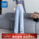 真維斯女裝褲子2005春季新款韓系風(fēng)寬松高腰顯瘦小直筒牛仔褲GY 淺藍色8500 27 160/68A
