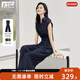 對白設計感交叉綁帶連體褲女2025夏新款時(shí)髦通勤氣質(zhì)連體衣闊腿褲 藏青藍 M