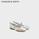CHARLES&KEITH26春新品情人節系列瑪麗珍鞋休閑鞋情人節禮物CK1-71960030-1 Silver銀色 36 （230）