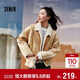 森馬（Semir）外套女冬季斜挎包分割仿麂皮仿羊羔毛2025巴恩風(fēng)夾克109725108022