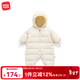 麥拉貝拉【特價(jià)】嬰幼兒羽絨爬服90白鵝絨輕薄保暖連體衣加厚外穿哈衣 白色 80