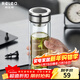 物生物（RELEA）雙層玻璃杯男士家用商務(wù)辦公泡茶杯子過(guò)濾車(chē)載水杯 太空銀【304不銹鋼茶隔】 400ml