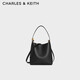 CHARLES&KEITH吸扣式純色單肩斜挎包手提水桶包包女包生日禮物CK2-10782671