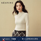 詩(shī)凡黎（‘S EIFINI）全羊毛半高領(lǐng)針織打底衫2025秋新款簡(jiǎn)約百搭修身顯瘦毛衣女 珍珠白 XL