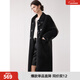 ELLE學(xué)院牛角扣長(cháng)款毛絨外套女2025冬季新款設計感羊羔毛保暖上衣 黑色 M