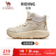 駱駝（CAMEL）運動(dòng)女鞋厚底高幫秋冬加絨休閑棉鞋 K25CX4L4037 淺米白/棕 38